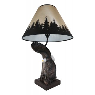 Bald Eagle resin flying over cliff rock table lamp Bald Eagle resin flying over cliff rock table lamp