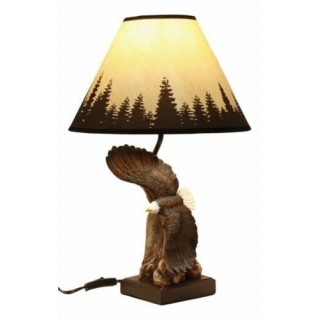 Bald Eagle resin flying over cliff rock table lamp Bald Eagle resin flying over cliff rock table lamp