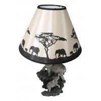 Safari Elephant Family Migration Table Lamp